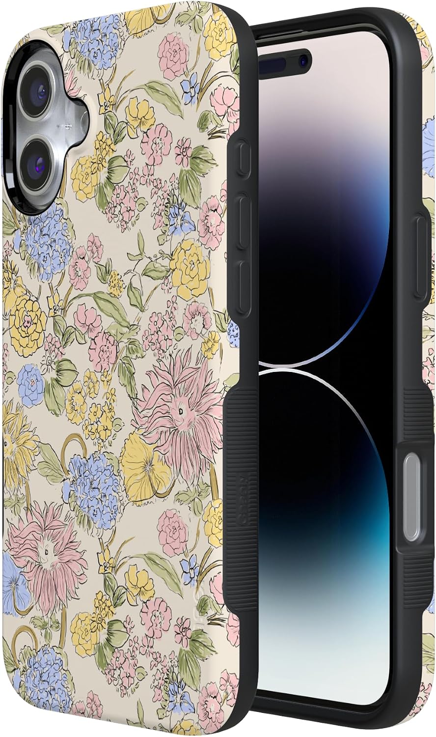 81httKkDFfL._AC_SL1500_ Casely iPhone 16 Case | Prairie Blooms | Pastel Floral | Bold Protective Design | Compatible with MagSafe