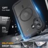 Miracase for iPhone 17 Case 6.3'', Full-Body Bumper Military Drop Protection Outdoor Phone case with Built-in Glass Screen &Camera Control,Easy Installation,No Gap,Compatible with MagSafe,Black