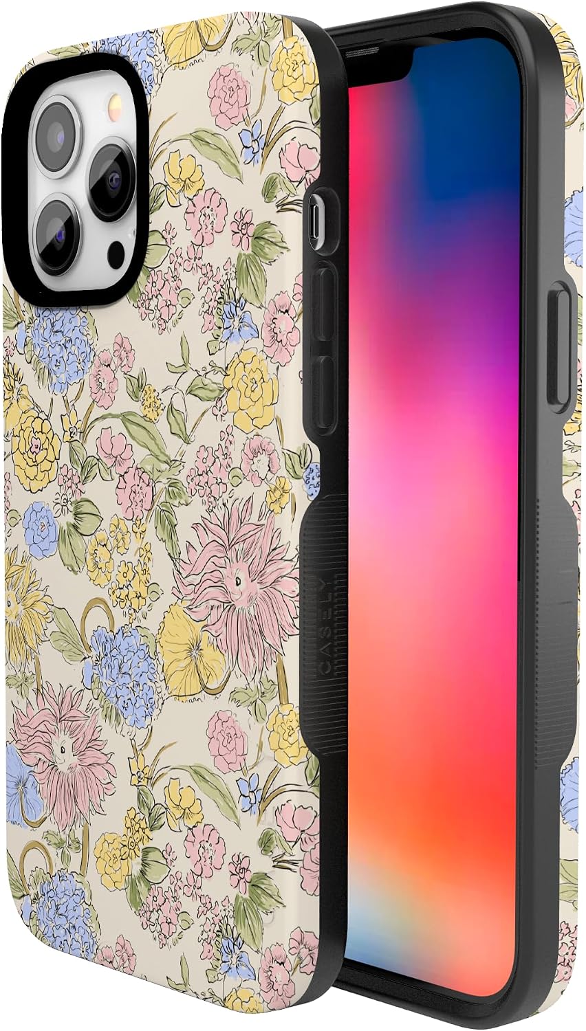 Casely iPhone 13 Pro Case | Prairie Blooms | Pastel Floral | Bold Protective Design | Compatible with MagSafe