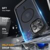 Miracase Magnetic for iPhone 13 Pro Max Case 6.7 inch, (Compatible with MagSafe) Upgrade Full-Body Clear Phone Bumper Case with Built-in 9H Tempered Glass Screen Protector, Magnetic Matte Black