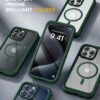Miracase Magnetic for iPhone 12 Pro Max Case [Compatible with MagSafe] Full-Body Phone case with Built-in Glass Screen Protector& Camera Protector, Military Drop Proof 12 Pro Max Cover, Green