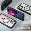 81jpq4hqHUL._AC_SL1500_ Miracase for iPhone 13 mini Case 5.4",Full-Body Protection,Clear Bumper Case with Built-in 9H Tempered Glass Screen Protector,Military-Grade Drop Protection Outdoor Phone Case for iPhone 13 mini,Black