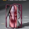 Miracase Magnetic for iPhone 16 Plus Case Full-Body Phone with Built-in Glass Screen Protector, [Compatible with MagSafe] Military Drop Proof 16 Plus Cover 6.7 inch, Plum