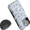 Casely iPhone 13 Pro Case | Blue Vintage Rabbits in Spring Flowers | Compatible with MagSafe | Bold Protective Design