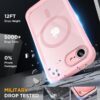 Miracase for iPhone 17e Case & iPhone 16e Case, Full-Body Phone with Built-in Glass Screen Protector, [Magnetic with MagSafe] Military Drop Proof 17 E/ 16 E Cover Bumper, Pink