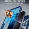 Miracase for iPhone 16 Pro Case with 360° Magnetic Ring Stand [Compatible with Magsafe] Full-Body Drop Proof Bumper Phone Case with Built-in 10H Tempered Glass Screen Protector,Blue