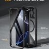Miracase Magnetic for iPhone 16 Pro Case Full-Body Phone with Built-in Glass Screen Protector, [Compatible with MagSafe] Military Drop Proof 16 Pro Cover Bumper 6.3 inch, Black