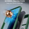 Miracase Magnetic for iPhone 12 Pro Max Case [Compatible with MagSafe] Full-Body Phone case with Built-in Glass Screen Protector& Camera Protector, Military Drop Proof 12 Pro Max Cover, Green