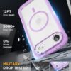 Miracase Magnetic for iPhone Air Case 6.5" [Compatible with MagSafe] Full-Body Phone Case with Built-in Glass Screen Protector & Camera Control,Drop Proof iPhone 17 Air Case Cover, Purple