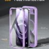Miracase for iPhone 17e Case & iPhone 16e Case, Full-Body Phone with Built-in Glass Screen Protector, [Magnetic with MagSafe] Military Drop Proof 17 E/ 16 E Cover Bumper 6.1 inch, Purple