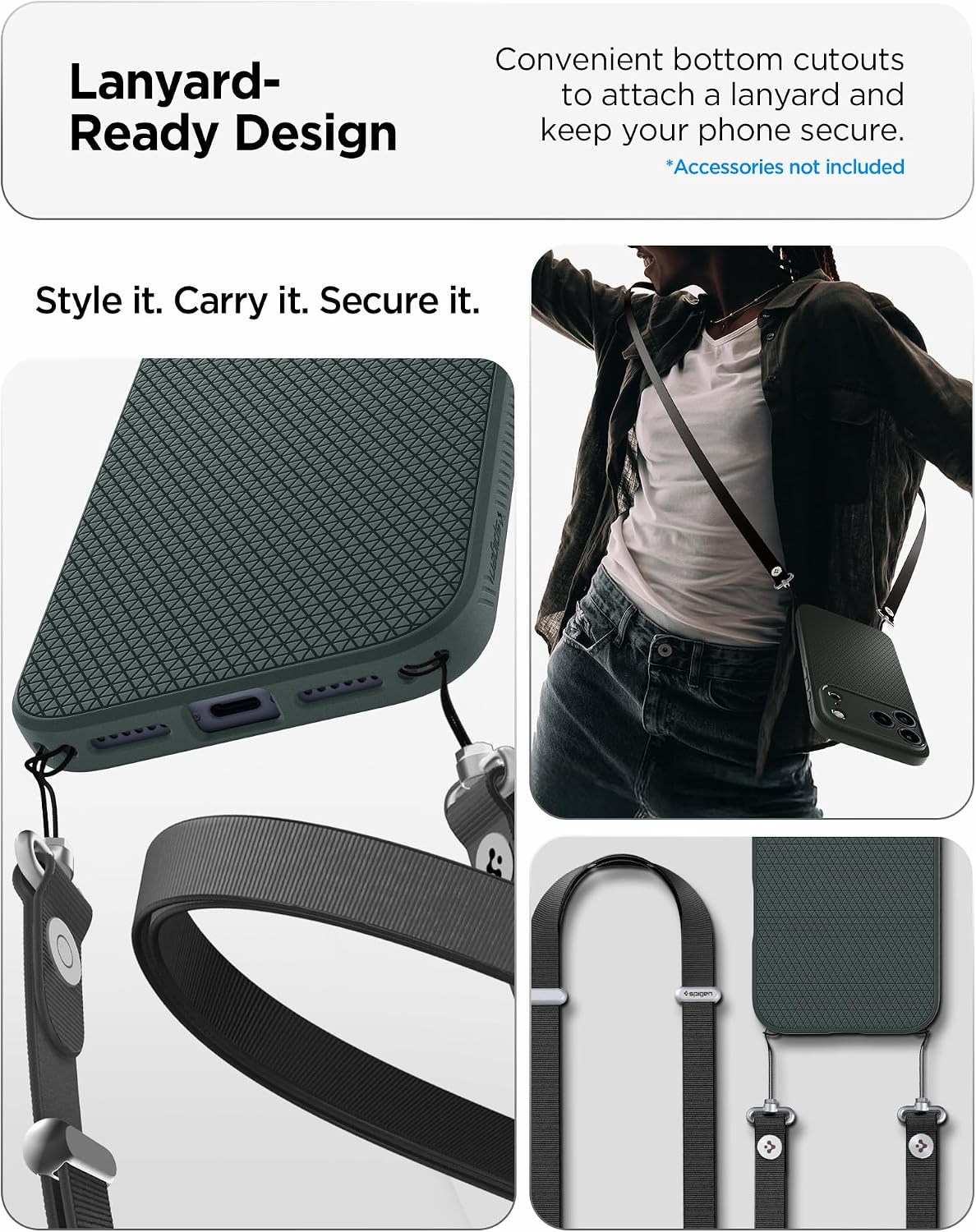 Spigen for iPhone 17 Pro Case, Liquid Air [TPU Covered Camera Control] [No Magnet Ring] [Military-Grade Protection] - Abyss Green