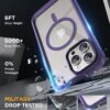 Miracase Magnetic for iPhone 15 Pro Max Case 6.7'' [Compatible with Magsafe] Full-Body Drop Proof Phone Case for iPhone 15 ProMax with Built-in 9H Tempered Glass Screen Protector,Magnetic Purple