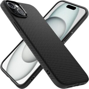 Spigen Liquid Air Designed for iPhone 15 Plus Case (2023) [Military-Grade Protection] - Matte Black