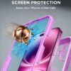Miracase for iPhone 16 Case 6.1'', [Bubble Free] Full-Body Bumper Phone case with Built-in Full Glass Screen &Camera Control,No Gap,Compatible with MagSafe,Drop Proof 16 Cover,Pink