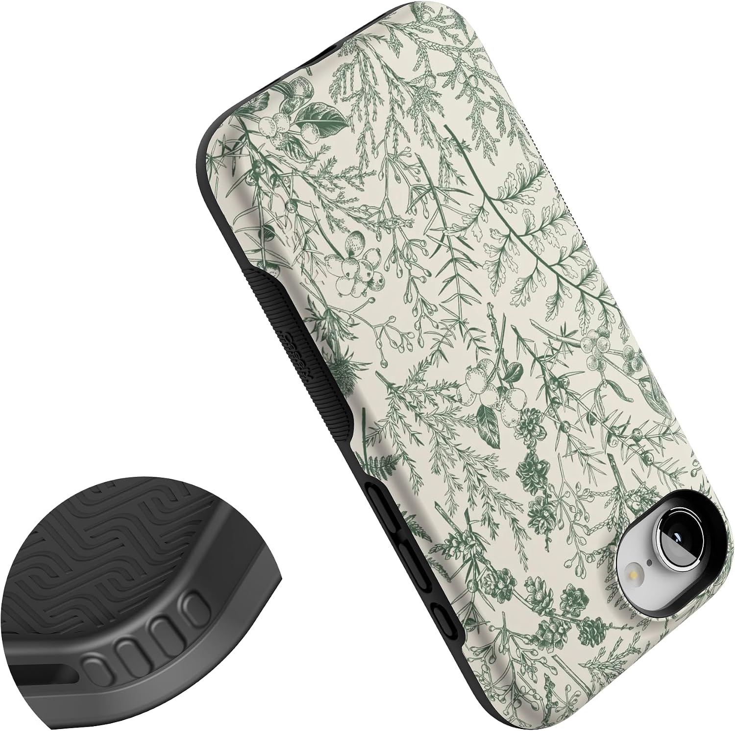 81q6trVu7rL._AC_SL1500_ Casely iPhone 16e Case | Sage Garden | Green Floral | Bold Protective Design | Compatible with MagSafe