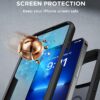 Miracase Magnetic for iPhone 13 Pro Max Case 6.7 inch, (Compatible with MagSafe) Upgrade Full-Body Clear Phone Bumper Case with Built-in 9H Tempered Glass Screen Protector, Magnetic Matte Black