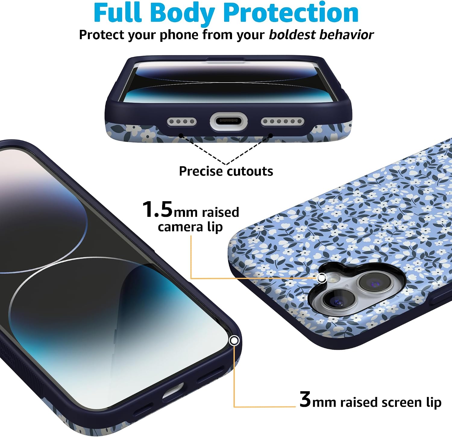 81s-BXKMxAL._AC_SL1500_ Casely iPhone 16 Plus Case | Picking Daisies | Cottagecore | Bold Protective Design | Compatible with MagSafe