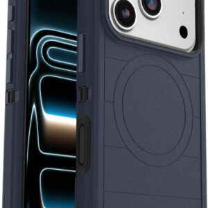OtterBox iPhone 17 Pro (Only) - Defender Series Case - Vintage Indigo Dream (Blue & Black) - Snaps on MagSafe - Tough - Rugged & Durable
