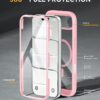 Miracase Magnetic for iPhone Air Case 6.5" [Compatible with MagSafe] Full-Body Phone Case with Built-in Glass Screen Protector & Camera Control,Drop Proof iPhone 17 Air Case Cover, Pink