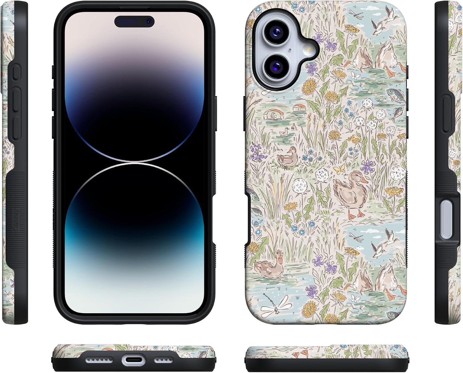 81t3nj78yhL._AC_SL1500_ Casely iPhone 16 Plus Case | The Waddle Path | Duck Pond | Bold Protective Design | Compatible with MagSafe