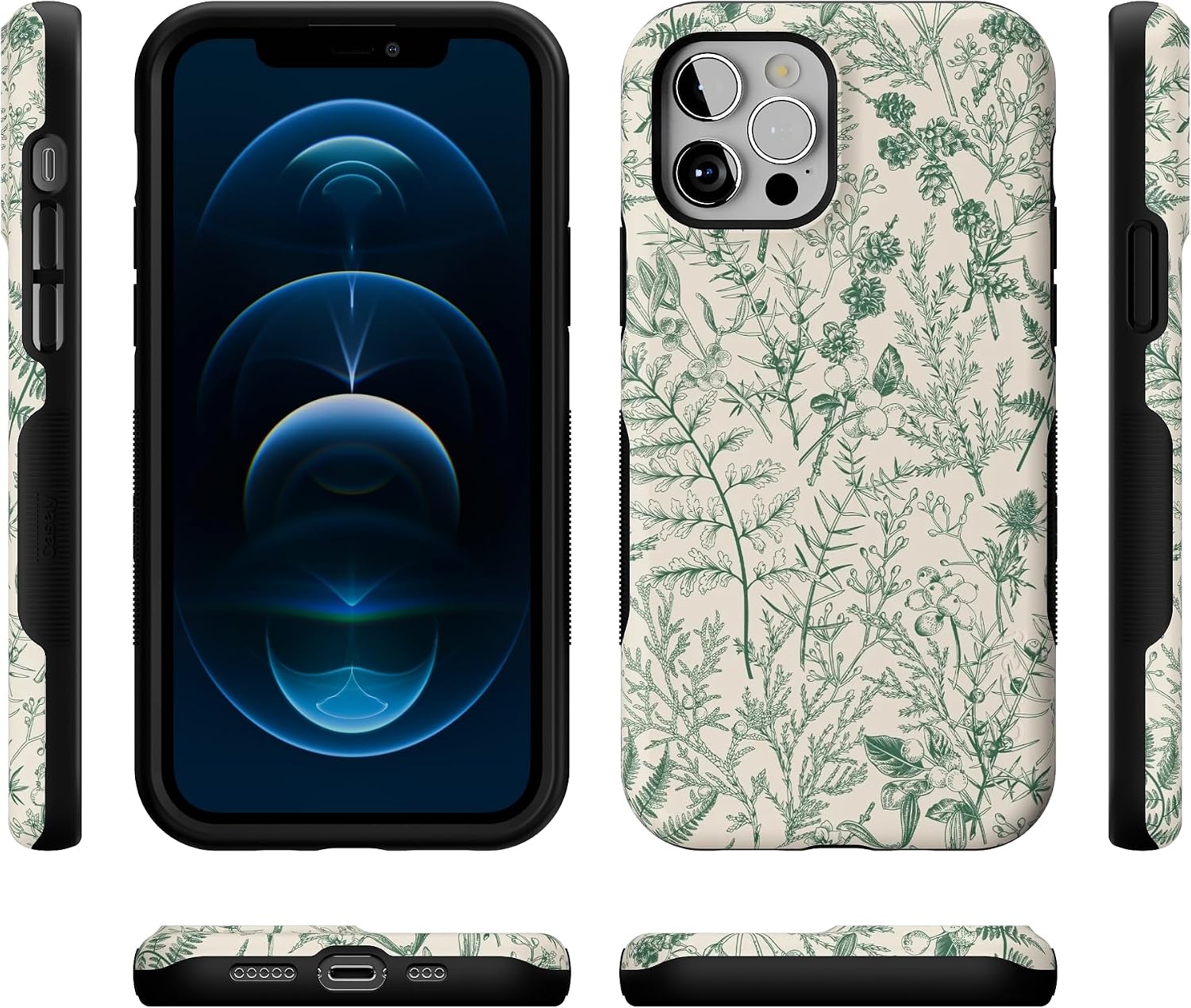 81trsjmJmiL._AC_SL1500_ Casely iPhone 12/12 Pro Case | Sage Garden | Green Floral | Bold Protective Design | Compatible with MagSafe