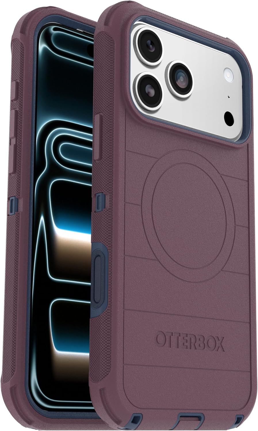 81tuGg6ux7L._AC_SL1500_ OtterBox iPhone 17 Pro Max (Only) - Defender Series Case - Tulipwood Glow (Purple & Blue) - Snaps on MagSafe - Tough - Rugged & Durable