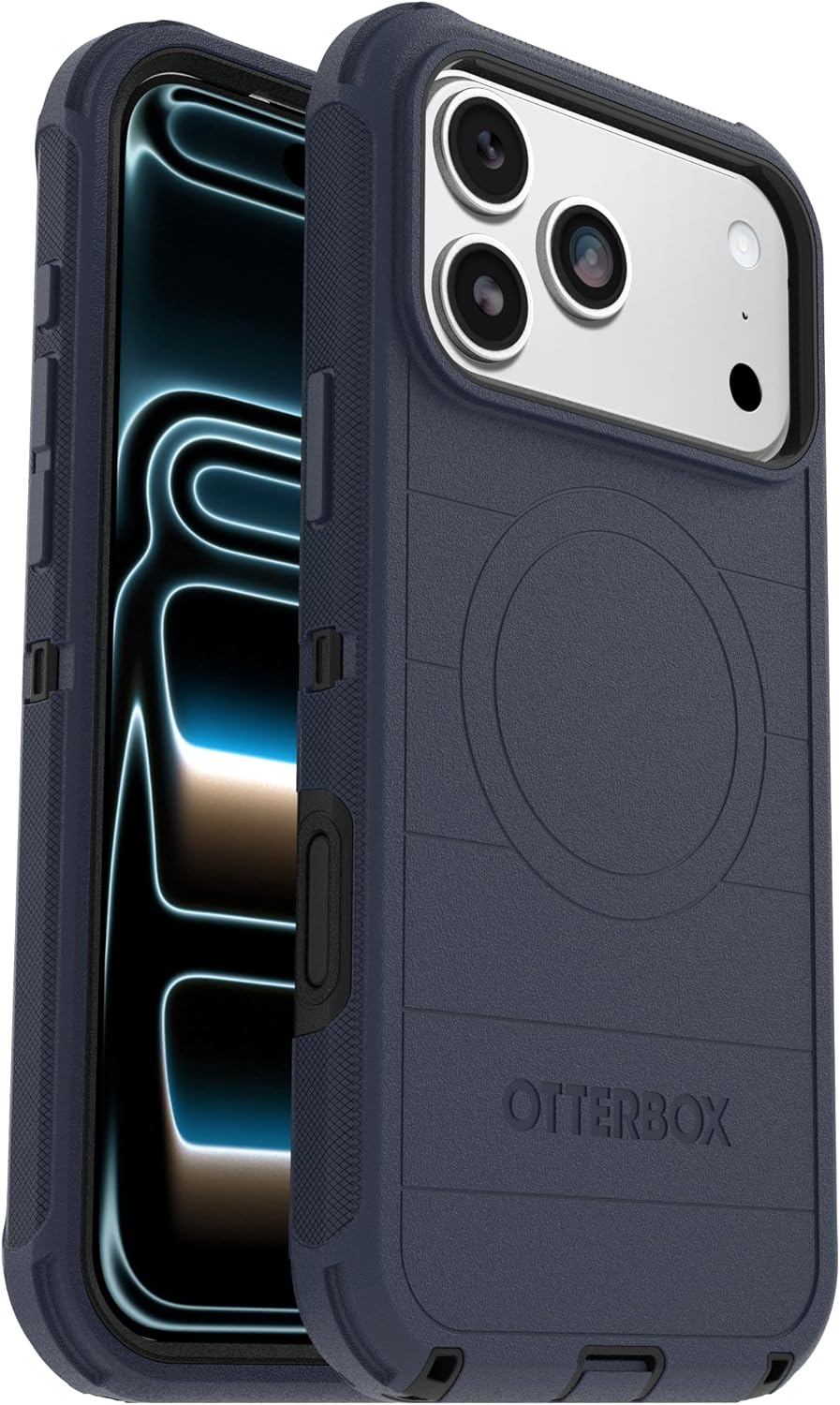 81uSokC9ZwL._AC_SL1500_ OtterBox iPhone 17 Pro Max (Only) - Defender Series Case - Vintage Indigo Dream (Blue & Black) - Snaps on MagSafe - Tough - Rugged & Durable
