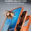 Miracase for iPhone 17 Pro Max Case with 360° Magnetic Ring Stand [Compatible with Magsafe] Full-Body Drop Proof Bumper Phone Case with Built-in 10H Tempered Glass Screen Protector,Orange