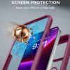 81ulJAyuAcL._AC_SL1500_ Miracase Magnetic for iPhone 13 Pro Max Case 6.7 inch, (Compatible with MagSafe) Upgrade Full-Body Clear Phone Bumper Case with Built-in 9H Tempered Glass Screen Protector, Magnetic Wine Red
