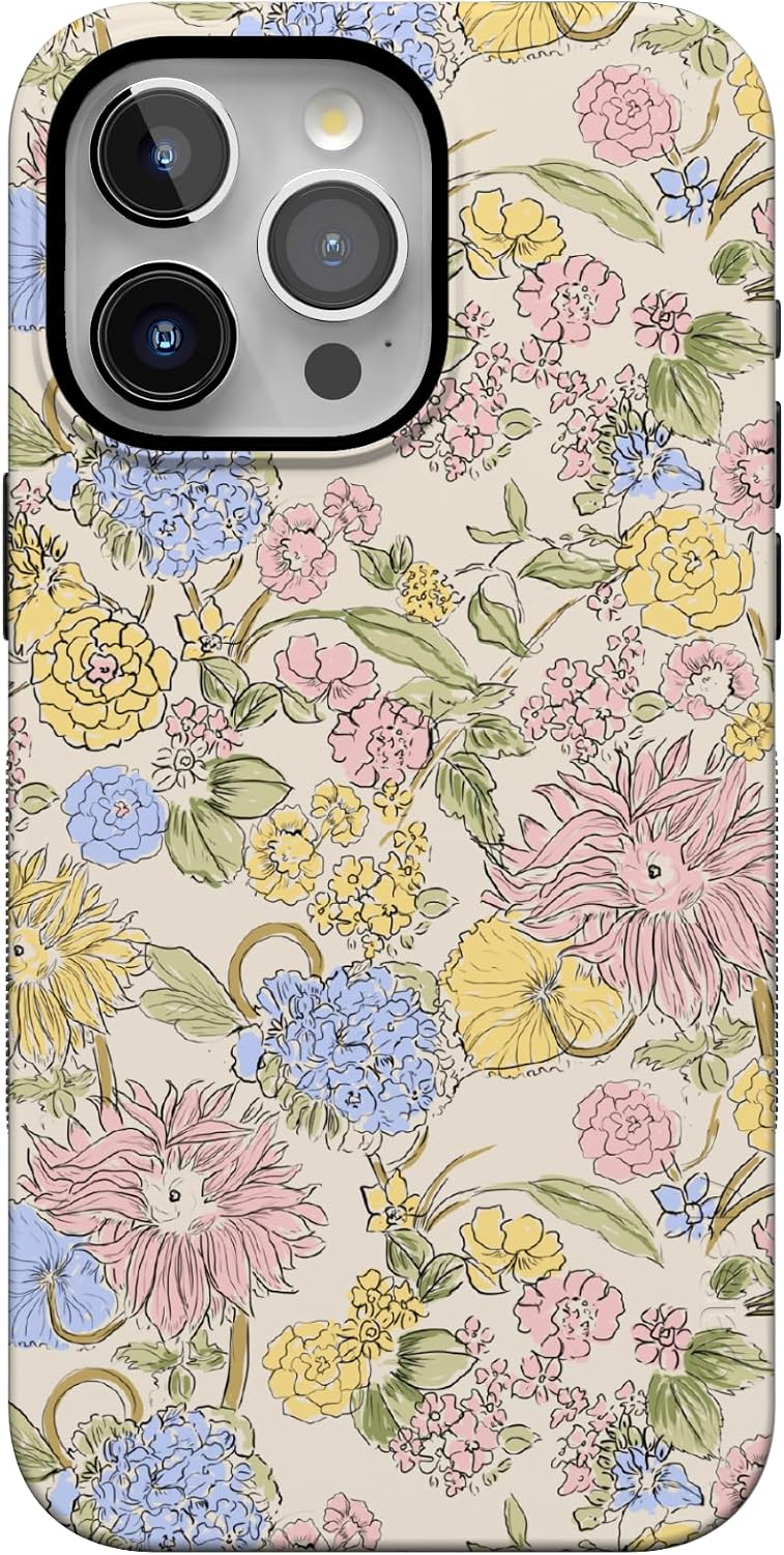 81w1FlUiIJL._AC_SL1500_ Casely iPhone 15 Pro Case | Prairie Blooms | Pastel Floral | Bold Protective Design | Compatible with MagSafe
