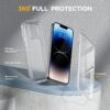 81w2tjLduPL._AC_SL1500_ Miracase Glass Series Designed for iPhone 14 Pro Max Case 6.7 Inch, Upgrade Full-Body Magnetic Case with Built-in 9H Tempered Glass Screen Protector, with Camera Lens Protector, Frosted Clear