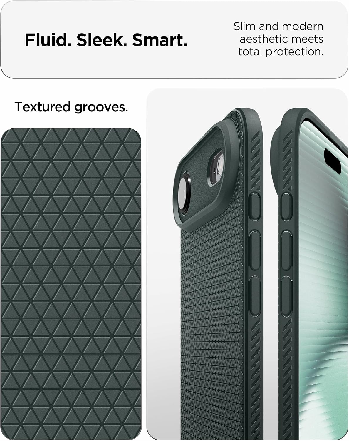 Spigen for iPhone Air Case, Liquid Air [TPU Covered Camera Control] [No Magnet Ring] [Military-Grade Protection] - Abyss Green