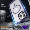 Miracase Magnetic for iPhone 13 Pro Max Case 6.7 inch, (Compatible with MagSafe) Upgrade Full-Body Clear Phone Bumper Case with Built-in 9H Tempered Glass Screen Protector, Magnetic Purple