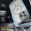 Miracase for iPhone 16 Pro Case Full-Body Phone with Built-in Glass Screen Protector, [Compatible with MagSafe] Military Drop Proof 16 Pro Cover Bumper 6.3 inch, Grey