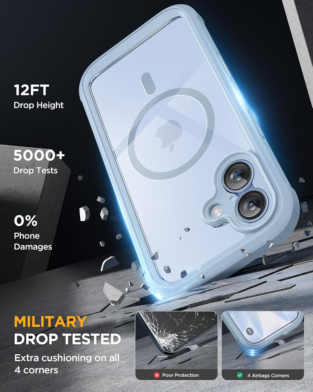 81xmfunWOqL._AC_SL1500_ Miracase for iPhone 17 Case 6.3'', Full-Body Military Grade Drop Protection Outdoor Phone case with Built-in Glass Screen &Camera Control,Easy Installation,No Gap,Compatible with MagSafe,Light Blue
