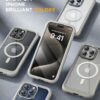 Miracase Magnetic for iPhone 15 Pro Case [Compatible with MagSafe] Full-Body Phone case with Built-in Glass Screen Protector& Camera Protector, Military Drop Proof 15 Pro Cover,Titan