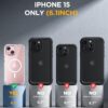 Miracase Glass Series for iPhone 15 Case [Compatible with MagSafe] Full-Body Magnetic Case with Built-in 9H Tempered Glass Anti-Fingerprint Screen Protector + Camera Lens Protector, Clear