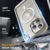Miracase Magnetic for iPhone 15 Pro Case [Compatible with MagSafe] Full-Body Phone case with Built-in Glass Screen Protector& Camera Protector, Military Drop Proof 15 Pro Cover,Titan